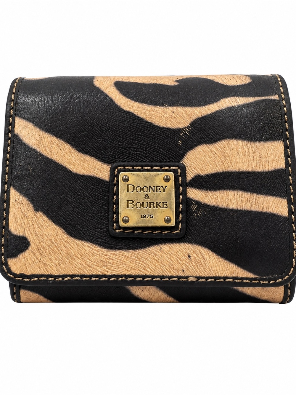 Dooney & Bourke Zebra Print Trifold Wallet - Picture 1 of 9
